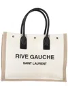 Saint Laurent Ecru Linen Natural Rive Gauche Tote (authentic Pre-loved) In Neutral