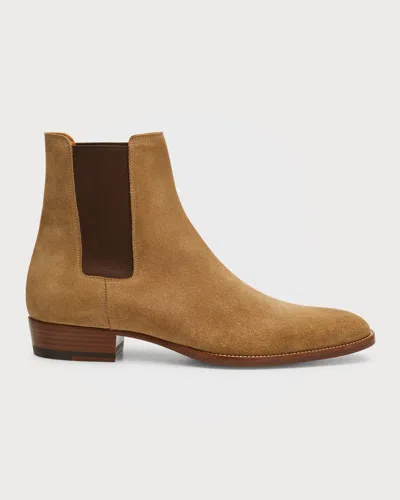 Saint Laurent Eddie Suede Chelsea Boot In Brown
