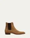 Saint Laurent Eddie Suede Chelsea Boot In Light Brown