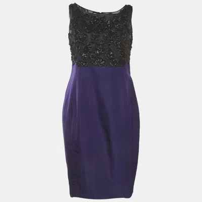 Pre-owned Saint Laurent Edition Soir Purple Embellished Mini Dress M