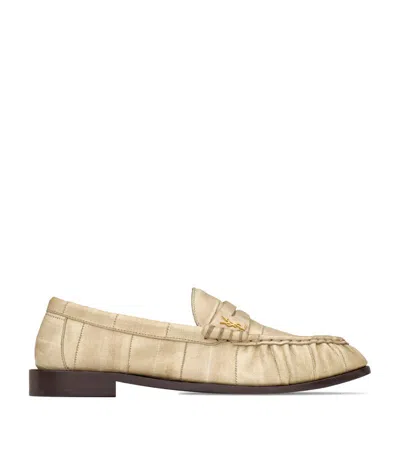 Saint Laurent Eel Skin Le Loafers In White