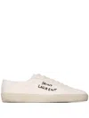 SAINT LAURENT EFFORTLESSLY STYLISH OFF-WHITE CANVAS COURT CLASSIC SNEAKERS FOR WOMEN