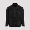 Saint Laurent Jeansjacke Im Distressed-look In Dark Blue Black