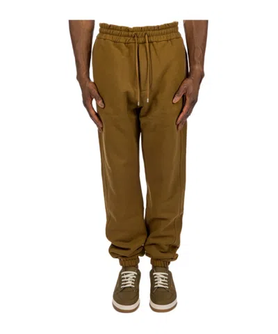 Saint Laurent Elastic Waist Sweatpants In Brown