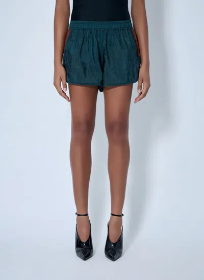 Saint Laurent Elasticated Waist Shorts In Green