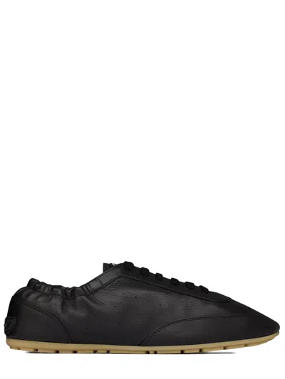 Saint Laurent Elasticized Heel Counter Sneaker With Supple Sole And Signature Back Patch In Black