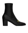 Saint Laurent Beau Square Toe Boots In Black