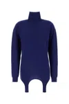 Saint Laurent Maglione In Cashmere Blu Elettrico Donna In Brown