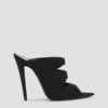 Saint Laurent Emilie 110 Crystal Embellished Satin Mules In Black