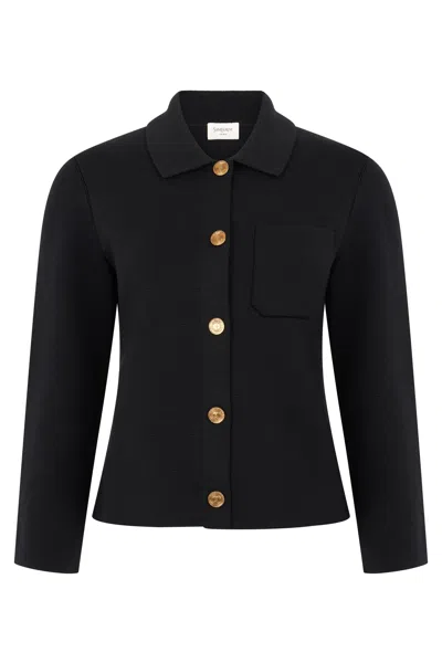 Saint Laurent Elegant Black Jacket For Women With Long Sleeves Versatile