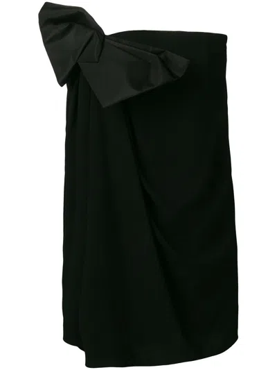 Saint Laurent Elegant Black Mini Dress With Bow Detail For Women