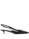 Saint Laurent Elegant Black Pumps With Intricate Detailing For Women In Black