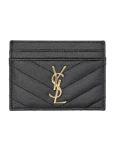 Saint Laurent Elegant Calfskin Mini Wallet For Women In Black