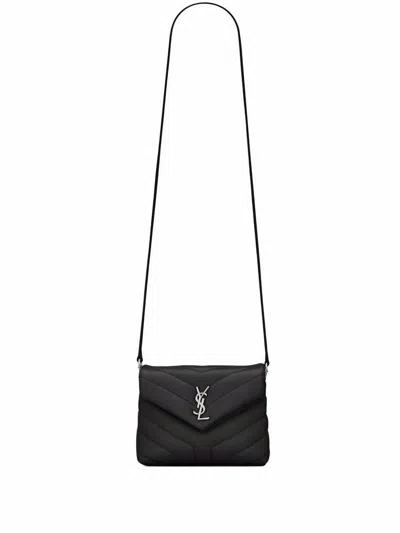 Saint Laurent Elegant Leather Crossbody Bag With Iconic Ysl Logo For Women In Nero