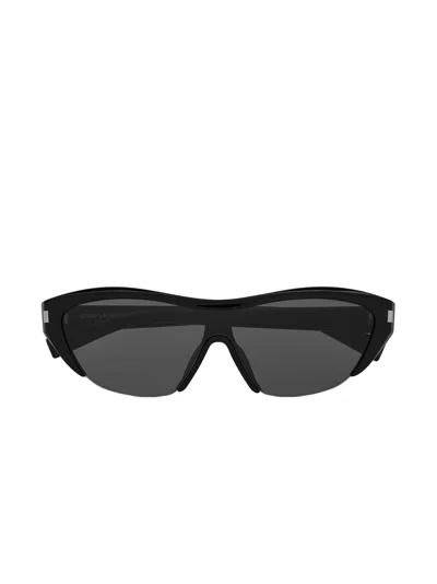 Saint Laurent Elegant Mask Sunglasses In Black