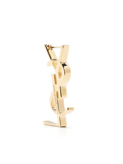 Saint Laurent Cassandre Single Earring In Metal In Gold