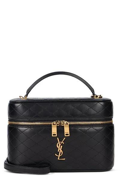 Saint Laurent Elegant Mini Leather Shoulder Handbag In Black