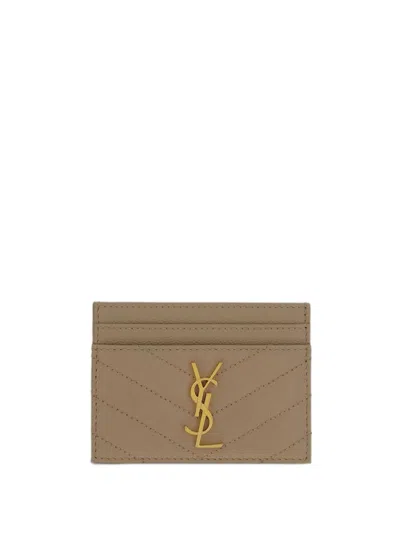 Saint Laurent Elegant Mini Wallet For Women In Sand