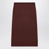Saint Laurent Semi-transparent Midi Skirt In Brown
