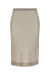 Saint Laurent Gonna A Matita In Seta In Gray