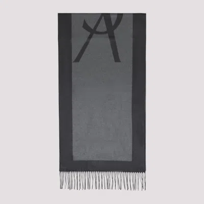Saint Laurent Elegant Silk Scarf - 210cm X 60cm In Gray