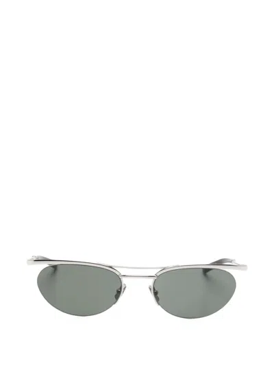 Saint Laurent Elegant Sunglasses With Metal Temples For Women - Ss26 Collection In Silver
