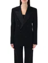 Saint Laurent Elevate Your Style With A Chic Black Smoking Jacket For Women In Black