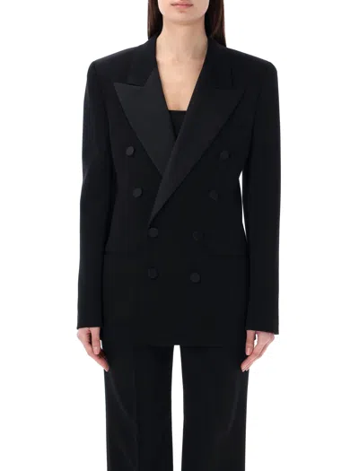 Saint Laurent Elevate Your Style With A Chic Black Smoking Jacket For Women