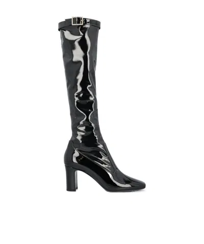 Saint Laurent Elle Knee-high Boots In Black