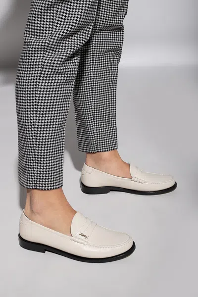 Saint Laurent Embellished Loafers In White