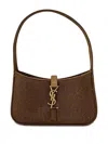 Saint Laurent Embellished Logo Shoulder Bag In Brown
