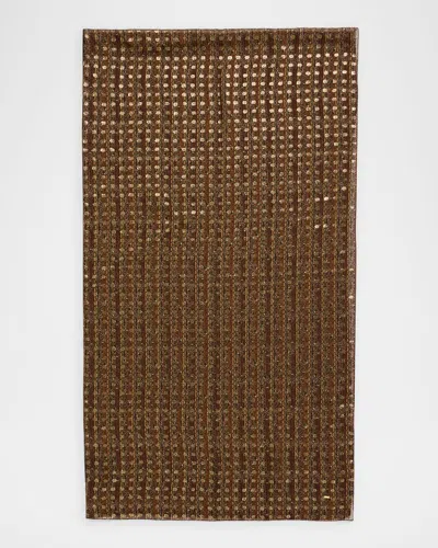 Saint Laurent Embellished Paisley-print Scarf In Brown