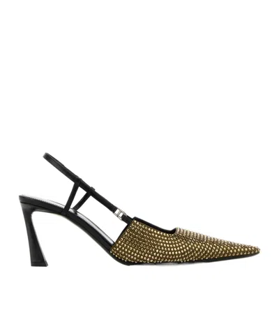 Saint Laurent Andree Embellished Satin Slingback Pumps In Multi