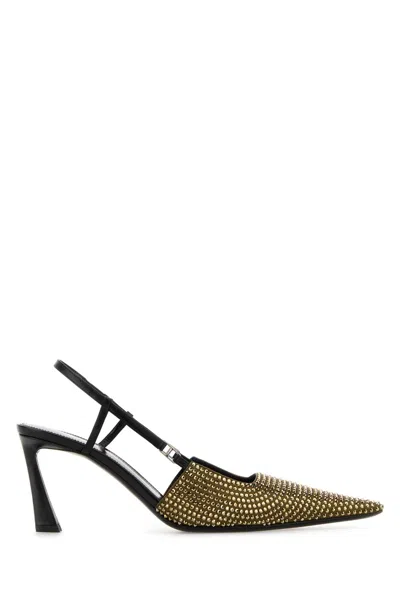 SAINT LAURENT EMBELLISHED SATIN ANDREE 70 PUMPS
