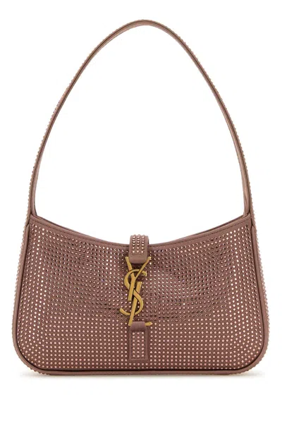 Saint Laurent Borsa A Mano Le 5 À 7 Mini In Raso Decorato Donna In Pink
