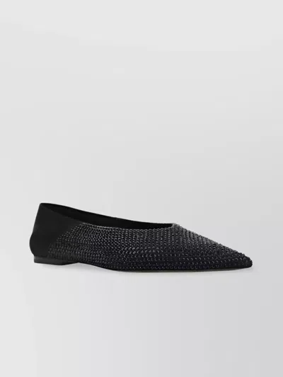 Saint Laurent Debbie Satin Crisscross Platform Sandals In Black