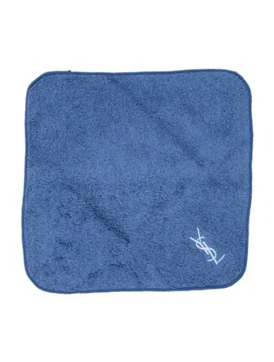 Pre-owned Saint Laurent Embordered Wash Cloth In Blue