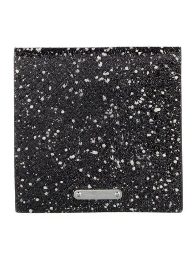 Pre-owned Saint Laurent Embossed Leather Pouch Leather Wallet In Black