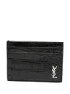 Saint Laurent Embossed Leather Wallet In Black
