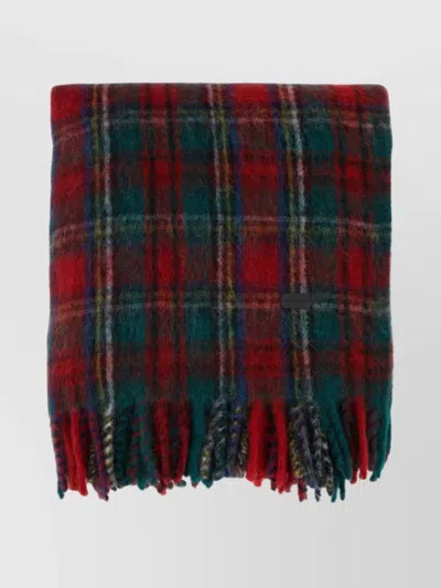 Saint Laurent Sciarpa In Misto Alpaca Ricamato Donna In Printed