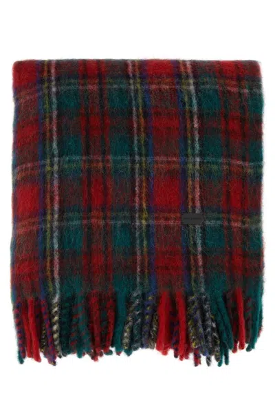 Saint Laurent Embroidered Alpaca Blend Scarf In Multi