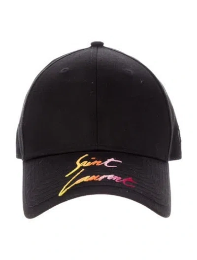 Pre-owned Saint Laurent Embroidered Baseball Hat In Black