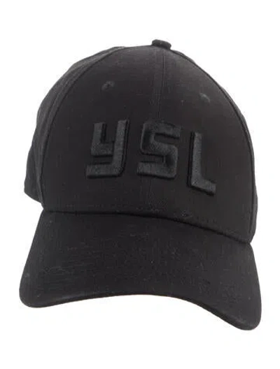 Pre-owned Saint Laurent Embroidered Baseball Hat In Black