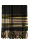 Saint Laurent Cashmere Blend Scarf Featuring Plaid Design In Multi
