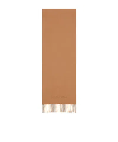 Saint Laurent Embroidered Cashmere Scarf In Pink