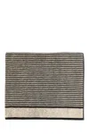 Saint Laurent Embroidered Cotton Beach Towel In Neutral