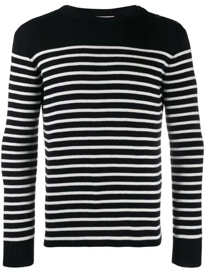 Saint Laurent Embroidered Cotton Blend Sweater