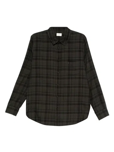 Saint Laurent Embroidered Cotton Shirt In Green