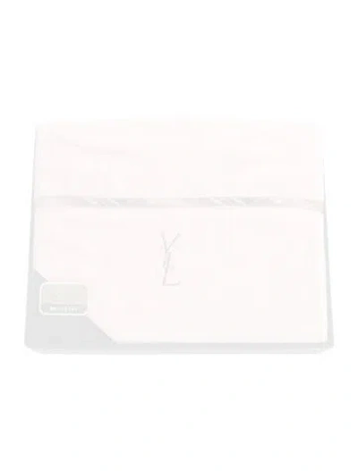 Pre-owned Saint Laurent Embroidered Fuzzy Throw Blanket In Pink
