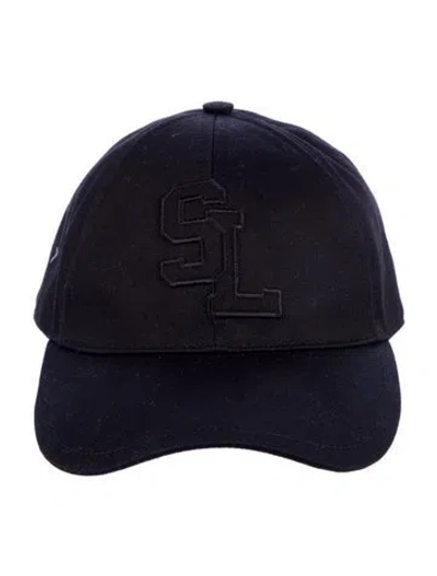 Pre-owned Saint Laurent Embroidered Hat In Black